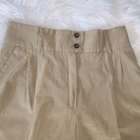Escada High Waist Vintage Silk Bermuda Shorts Tan size 38 EU - Picture 7 of 17
